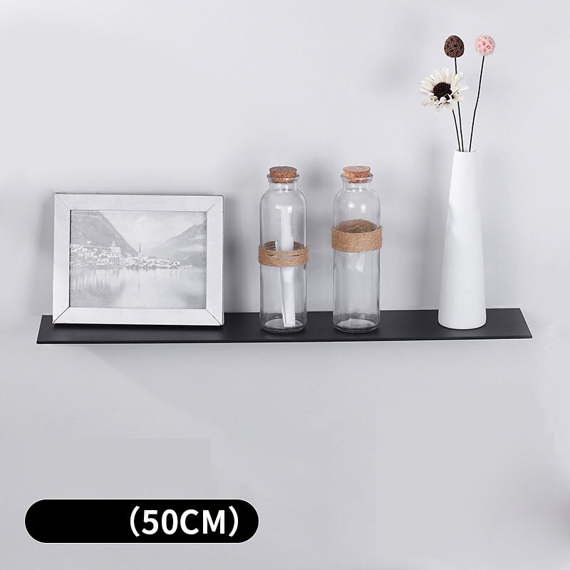 Zwarte ruimte aluminium badkamerplanken enkele laag plank shampoo plank keukenplank badkamerrek: 50cm zwarte