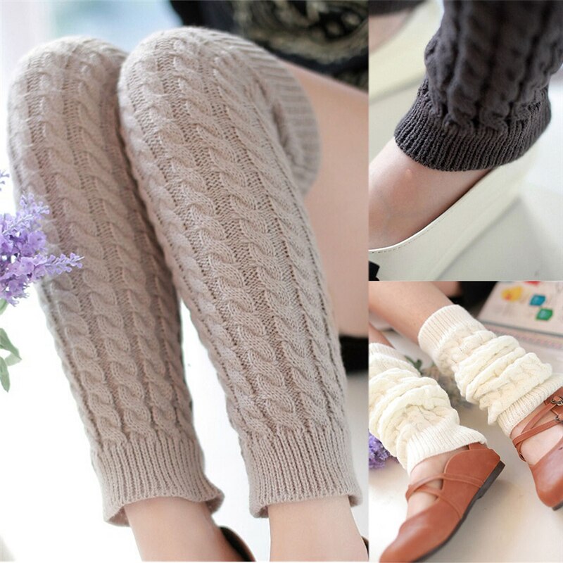 Kvinder vinter varmere ben sokker strikket hæklet 5 farver lange sokker