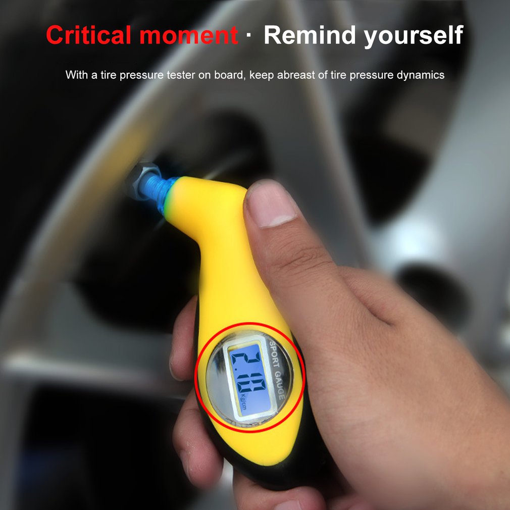 Medidor de presión de neumáticos LCD Digital electrónico para coche, probador de barómetros manómetro de neumáticos de retroiluminación de 0-100 PSI