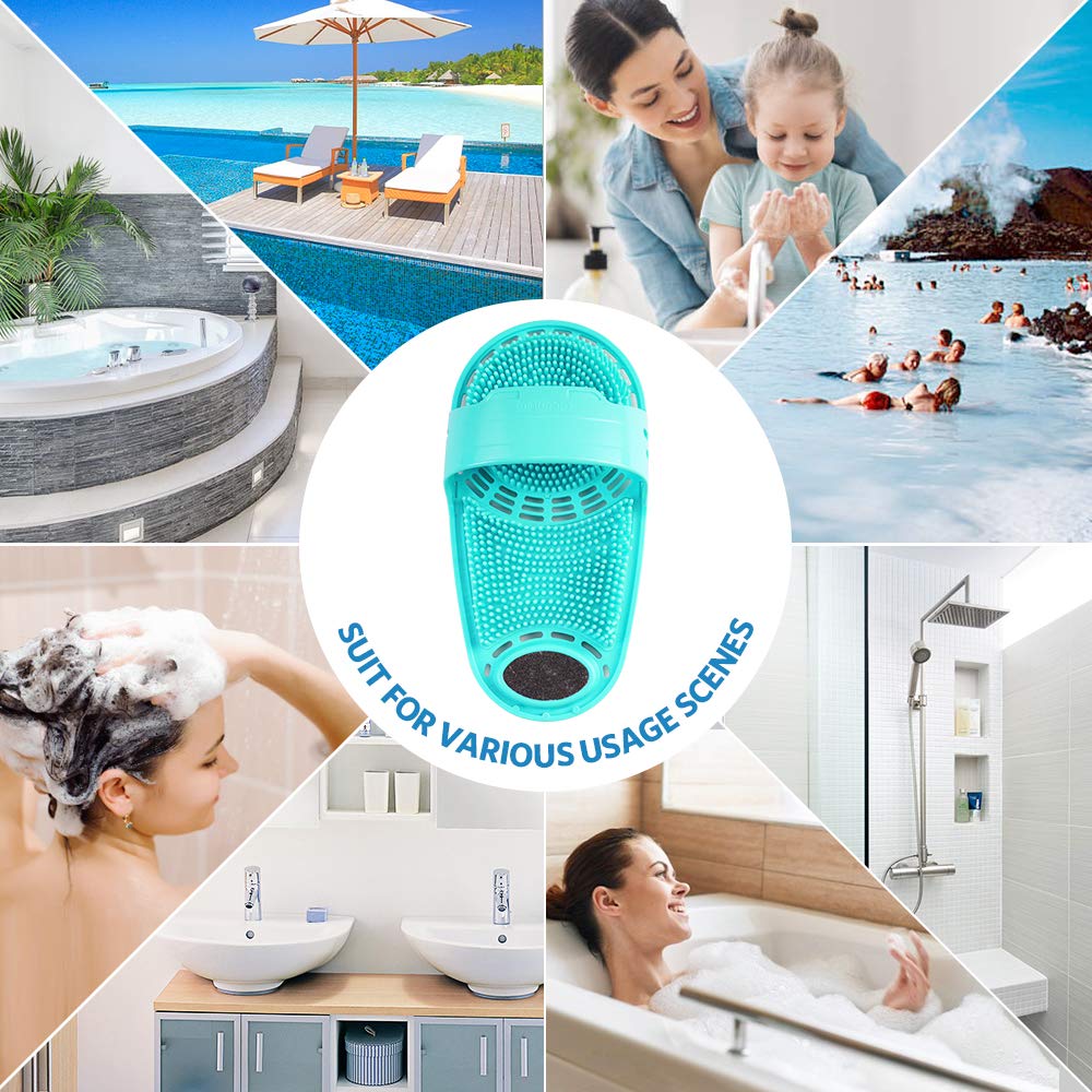 Fotborste för badrum silikon ren massage tofflor tvätta fötter exfolierande tvätta fötter badborstar dusch skurverktyg 1pc