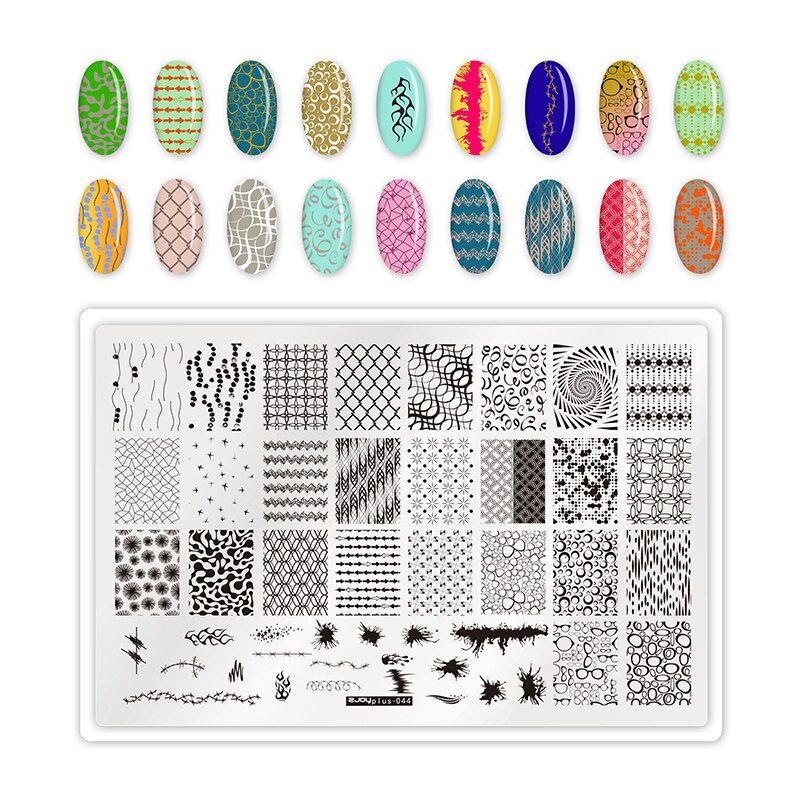 ANGNYA Square Dandelion Nail Stamping Plates Animal Patterns Stainless Steel Nail Art Stencil Tools Stamp Plate 9.5*14.5: ZJOYPLUS 44