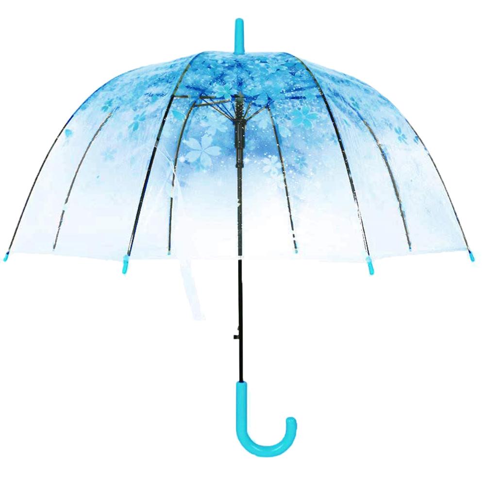 Paraplu Winddicht Mode Transparante Kersenbloesems Dome Vorm Birdcage Winddicht Paraplu Lange-Handvat Paraplu