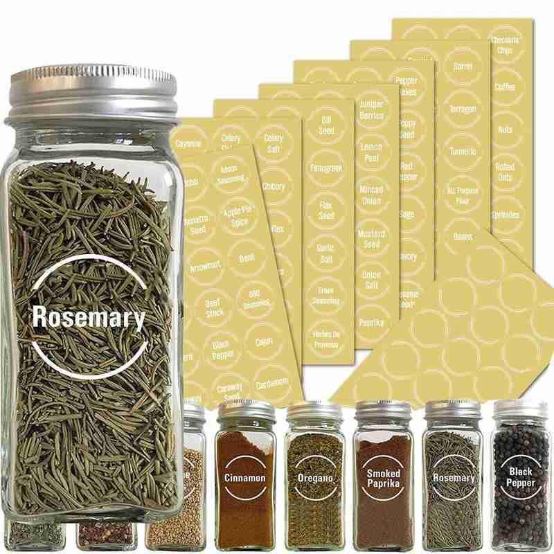 144/274/132pcs Farmhouse Pantry Labels Kitchen Jars Bottle Container Label Transparent Waterproof Pantry Stickers Food Jar Label