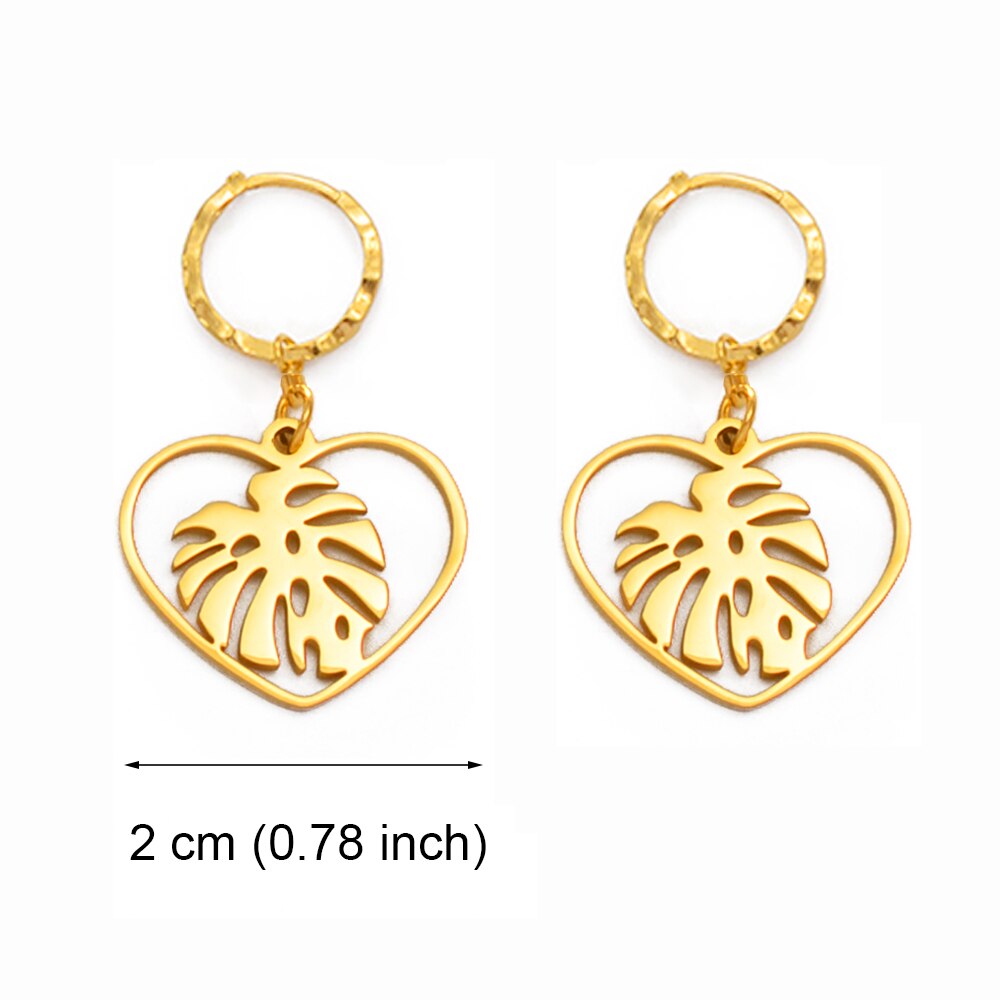 Anniyo Small Kiribati Earrings for Women Girls Gold Color Stainless Steel Jewelry #053221: 234721