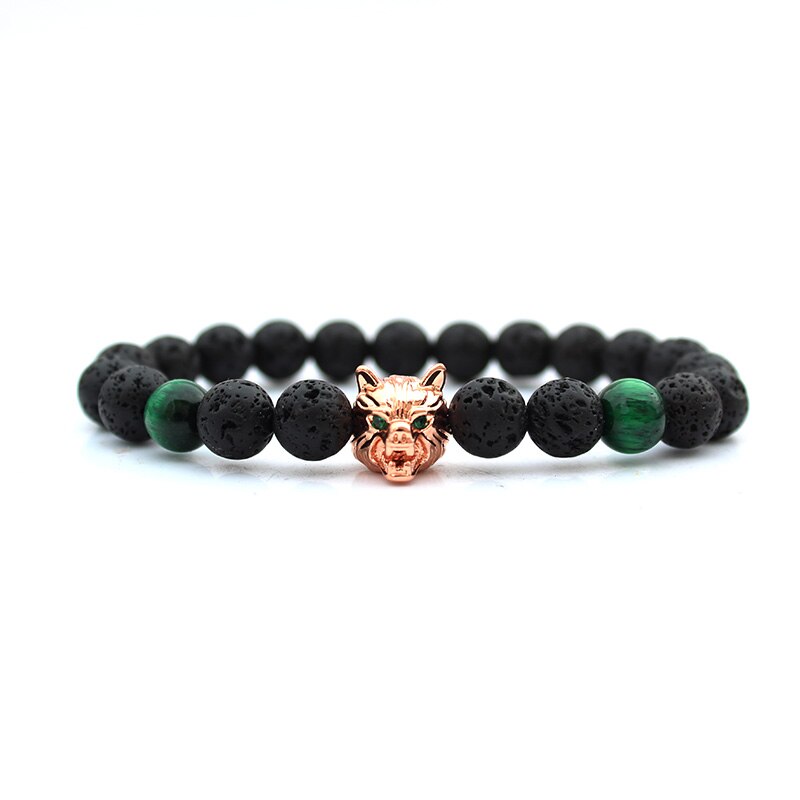 Wolf Man Bracalete Kralen Mannen Armband Natuursteen Kralen Armbanden Voor Vrouwen Pulseras Pulseira Sieraden Handgemaakte Bileklik