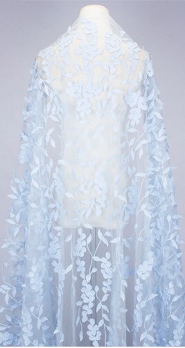 Tulle brodé blanc maille pour mariage | Tissu africain de , tissu dentelle, fleurs 3D brodées, Tulle dentelle, bricolage, 120CM de largeur: Bleu
