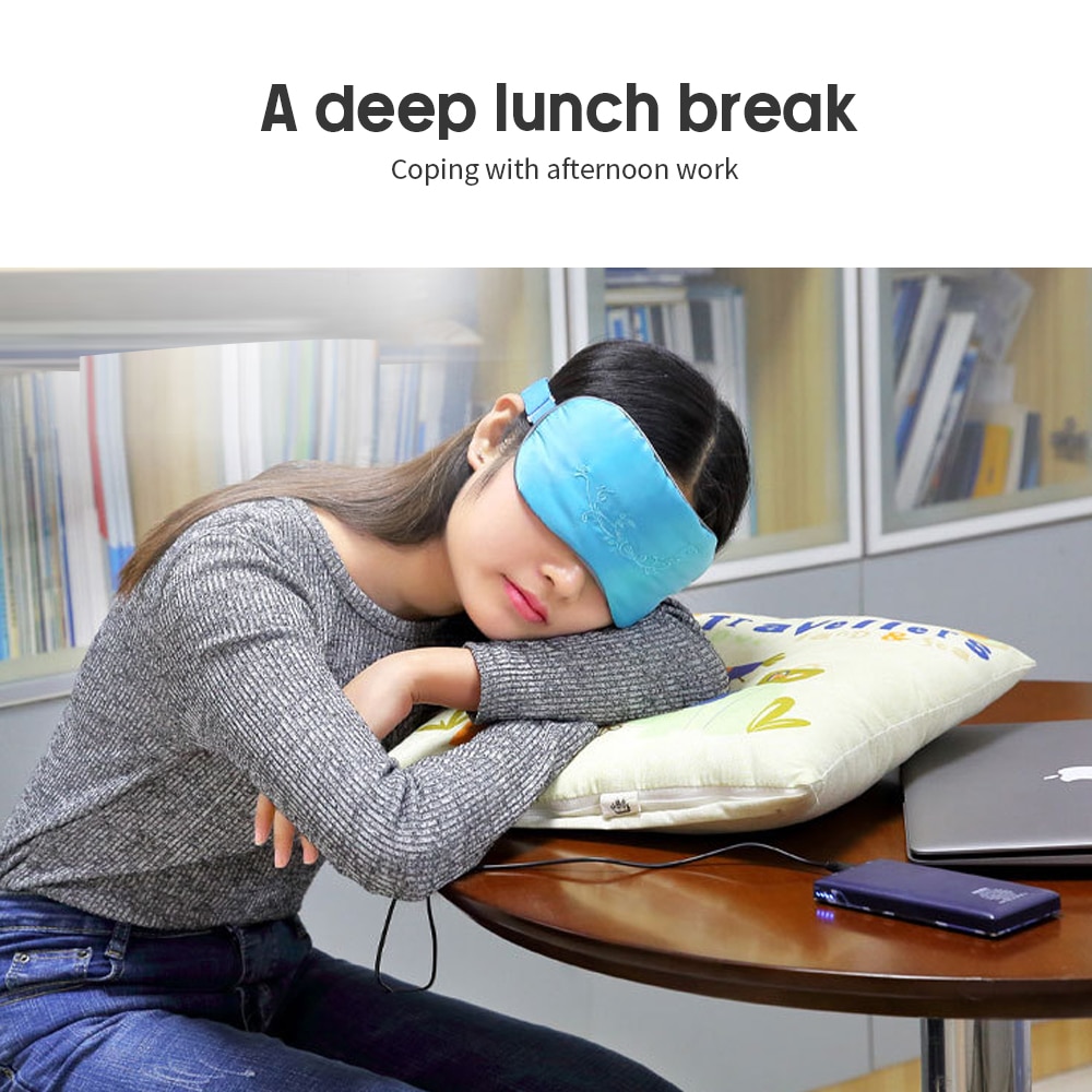 Eye Relax Massage Eye Mask Silk Shading Sleeping Travel Rest Eye Mask Cover Patch Paded Soft Sleeping Mask Blindfold Heating