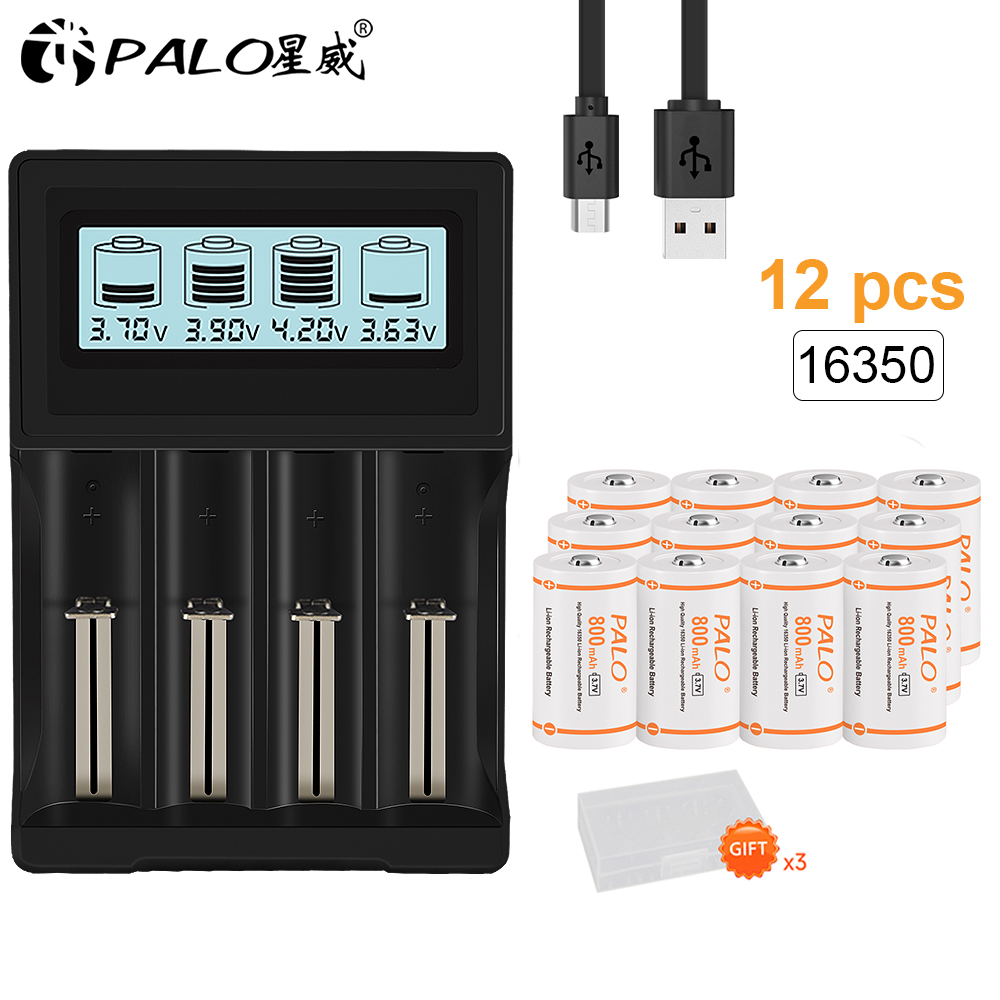 PALO 16340/16350 wiederaufladbare batterie 3,7 v 800 mAh 16340 Li-Ion batterien CR123A batterie Für LED Taschenlampe CR123 CR17345 cr123a: andere