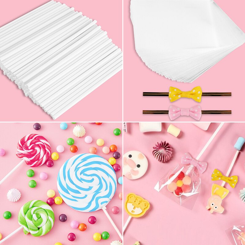 300Pcs Cake Pop Sticks Set Voor Maken Lollipops Cake Pops Snoepjes Chocolade En Koekjes Cake Tools Set Plastic Stro