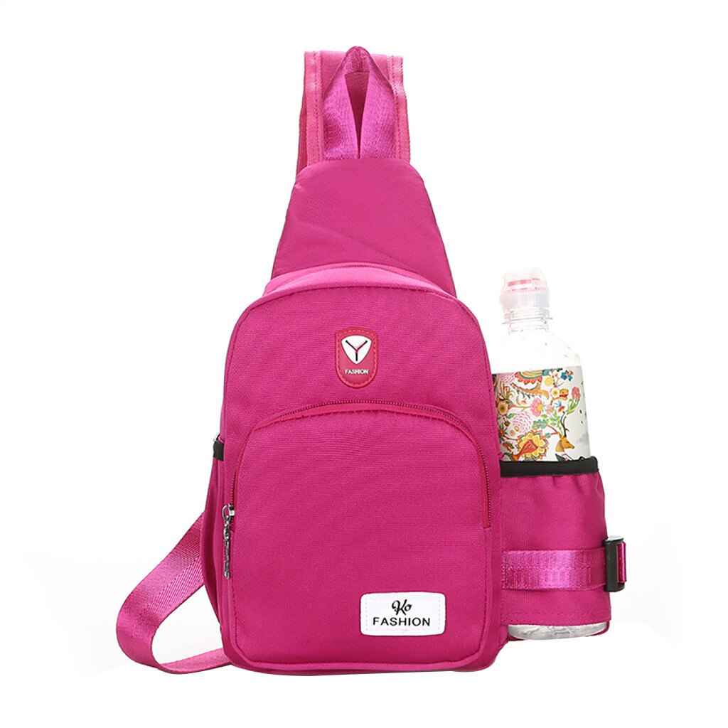 2019 novo multifuncional crossbody saco para as mulheres anti-roubo ombro mensageiro sacos masculino à prova dwaterproof água curto saco de compras pacote: Rosa quente