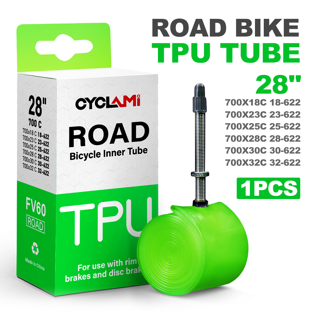 Cyclami oficial ultraleve tpu estrada interior 700c tubo bicicleta estrada mtb material tpu pneu 60mm comprimento francês valve18 25 28 32: Marfim / 60 milímetros
