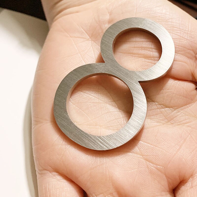 60mm Stainless Steel Self Adhesive House Number Sticker Metal Doorplate Home Door Plaque Numbers Sign For Mailbox Street Numbers