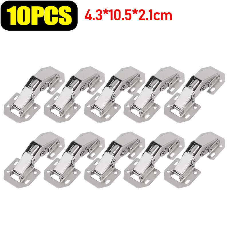 4 inch 90 Graden Stalen Kast Scharnieren Geen Boren Gat Buffer Scharnier Keukenkast Houten Deur Scharnieren Set Meubelbeslag: Zwart/goud