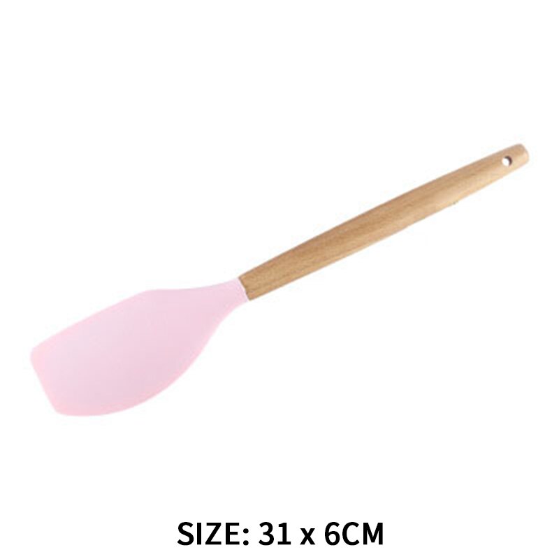 1 set roze siliconen kookgerei, hittebestendige antiaanbak kookspatels, soepgerei en bakgerei: Roze 11