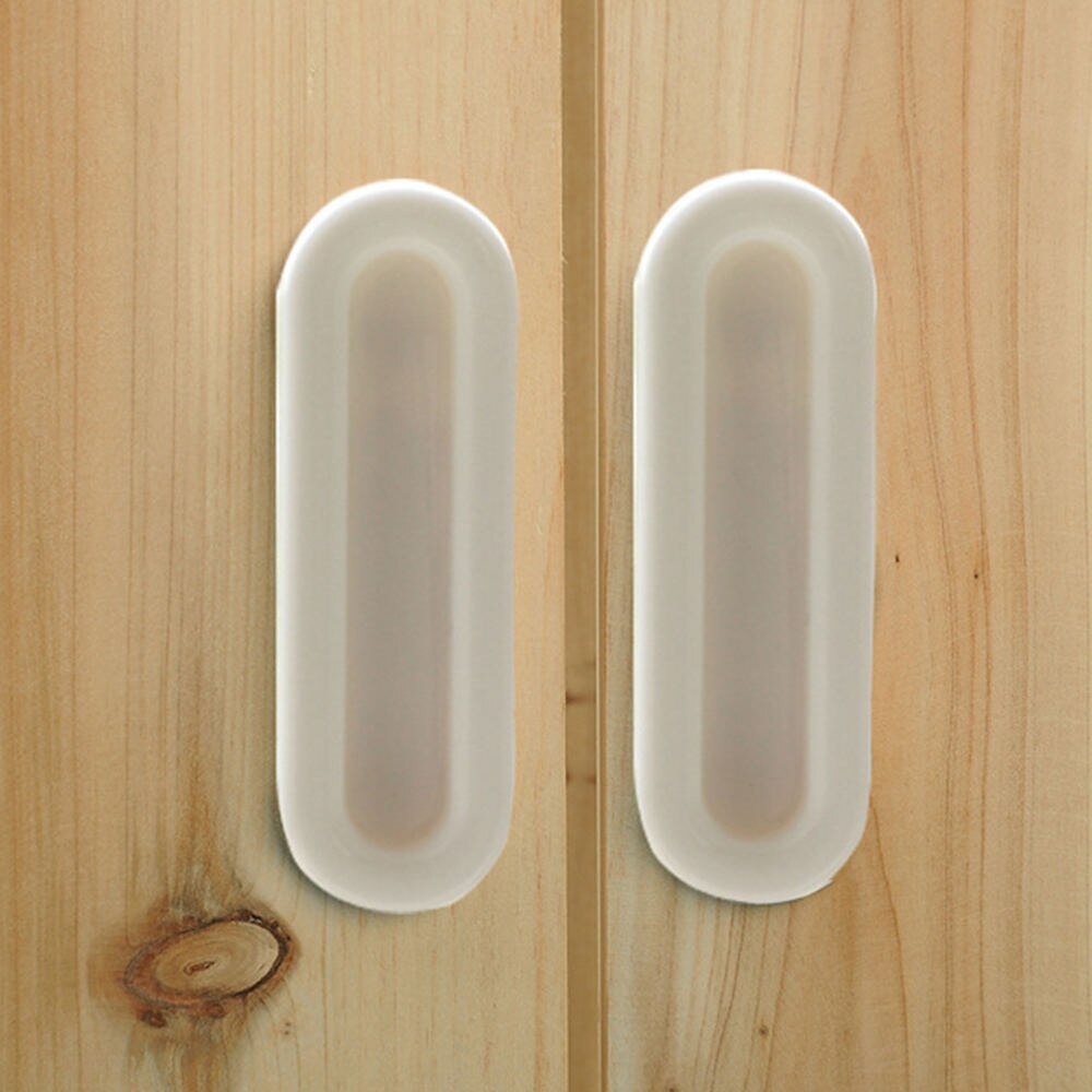 16pcs Paste Open Sliding Door Handles For Interior Doors Cabinet Drawer Wardrobe Self-adhesive Glass Window Handle