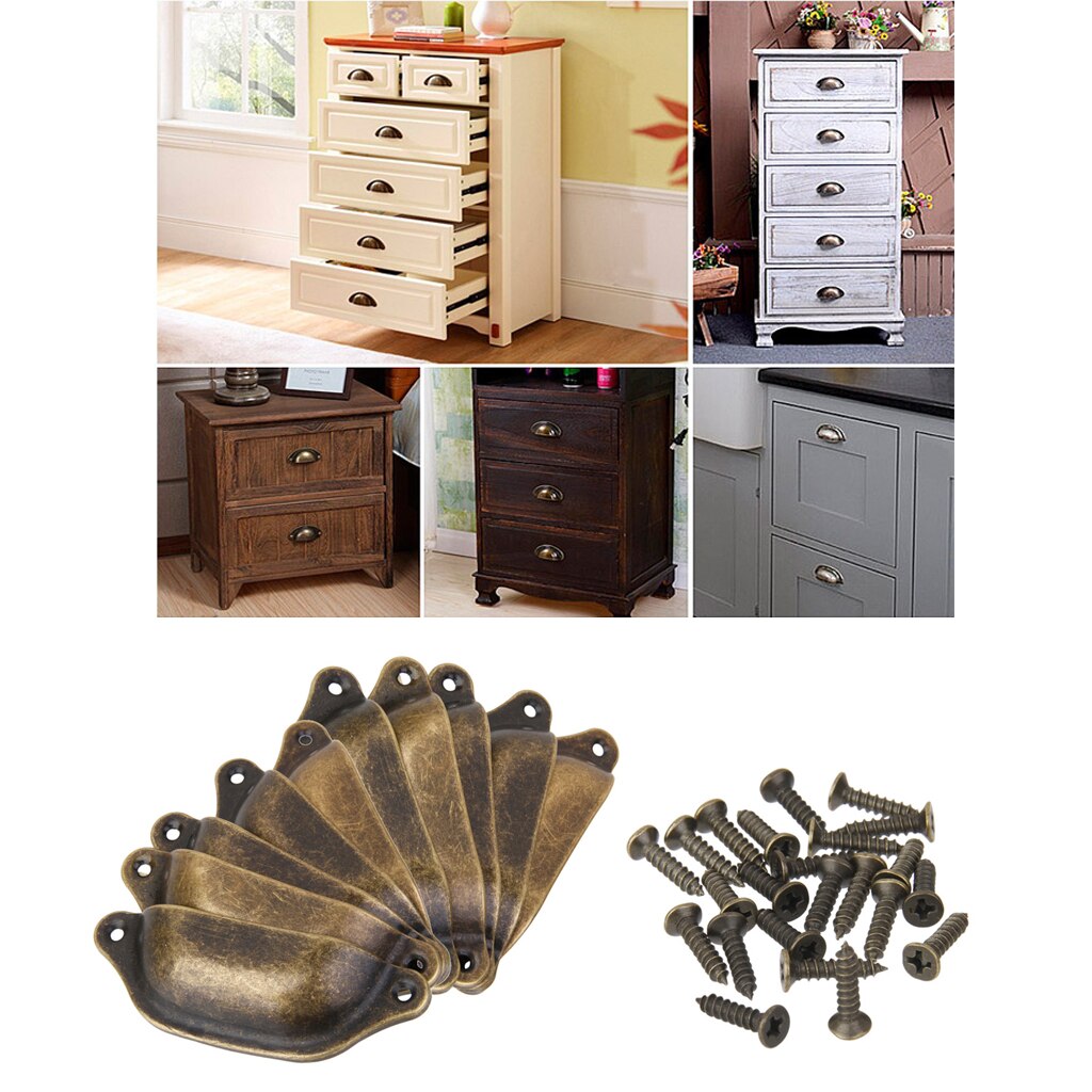 Kast Knoppen Antieke Kast Kast Cup Meubels Dressoir Shell Handgrepen Knoppen En Kabinet Pulls Handvatten Voor Meubels