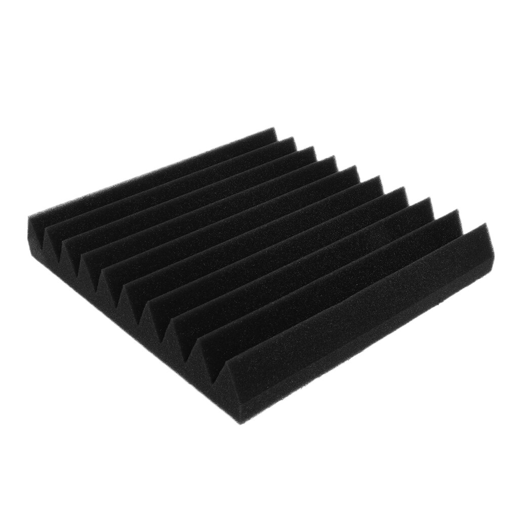 Studio Acoustic Control Foam Panel Noise Insulation Sponge Wedge Wall Tile 10 Slot Black 30 x 30cm