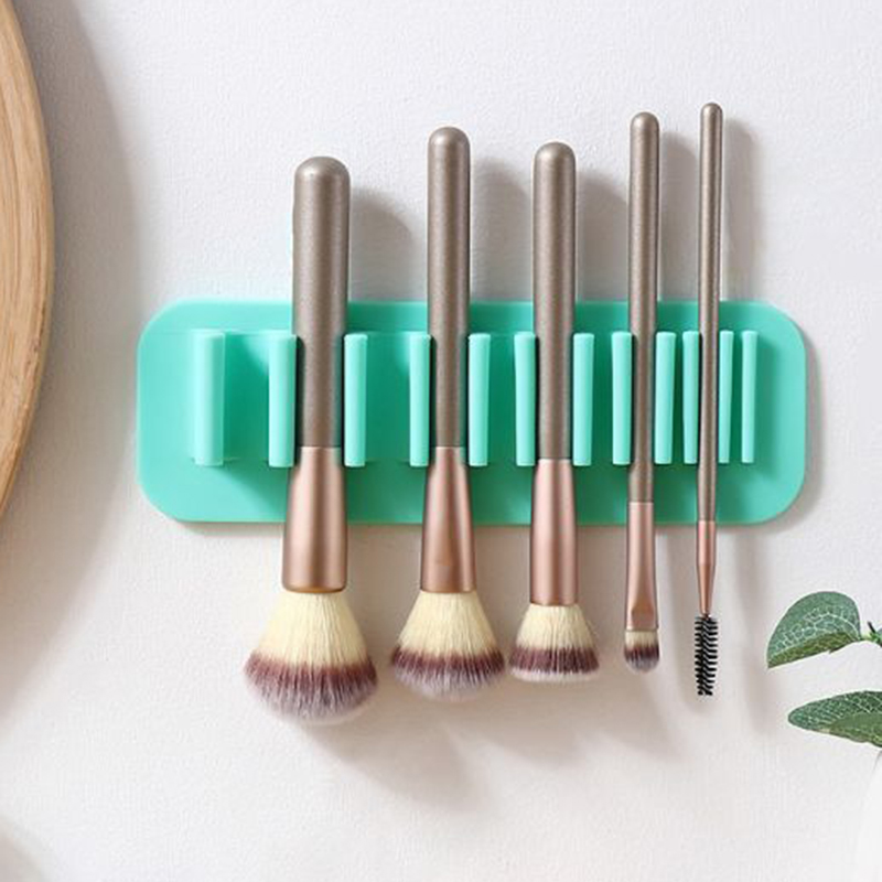 Silicone Makeup Brush Holder Wall-Mounted Soft Durable Reusable Convenient Easy Operation Suit Beauty tool display stand