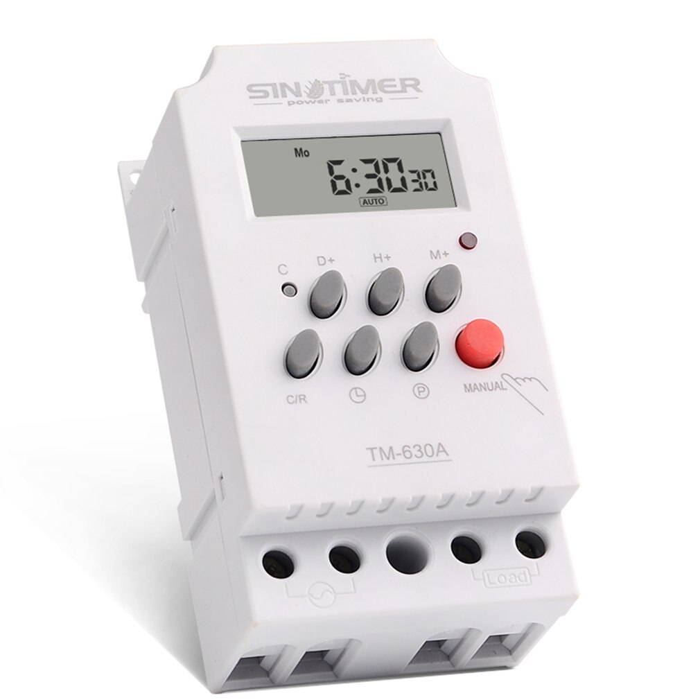SINOTIMER 12V 30A Weekly 7 Days Programmable Digital Time Switch Relay Timer Control for Electric Appliance with Alarm Clock