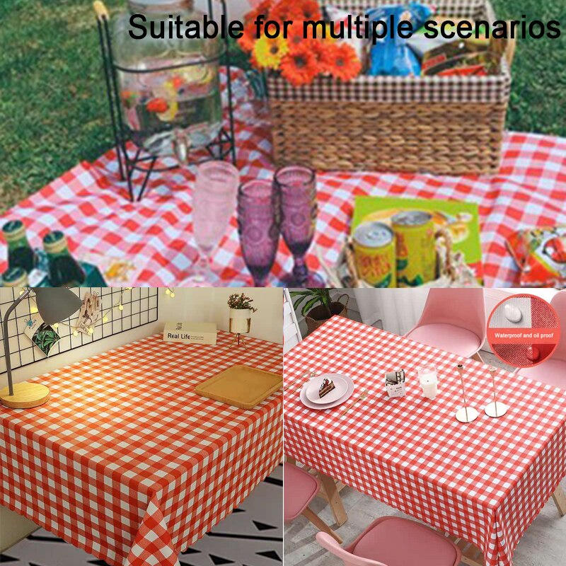 ! Weddings Home Decoration Outdoor Picnic BBQ Decoration Disposable Thickening Red Checkered Tablecloth Party