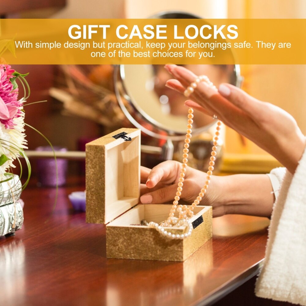 4 Pcs Cabinet Hasps Box Packing Box Locks Wooden Case Locks (Bronze,)