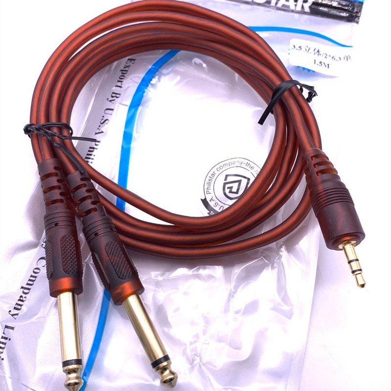 Cavo Audio Jack da 1 pz da 3.5mm a doppio adattatore da 6.5mm doppio Jack da 6.35mm maschio da 1/4 "a Jack stereo da 1/8" 3.5mm cavo aux