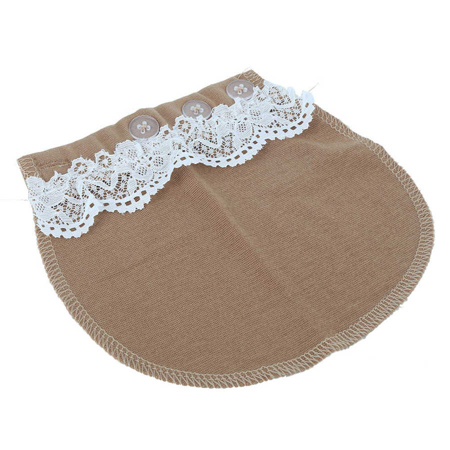 Justerbar barsel undertøj bomuld barsel bukser extender graviditet linning bælte knap extender: Khaki