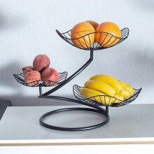 Eenvoudige Drie-Layer Fruitschaal High-End Home Decoratie Ijzer Moderne Creatieve Plaat Nordic Fruitschaal