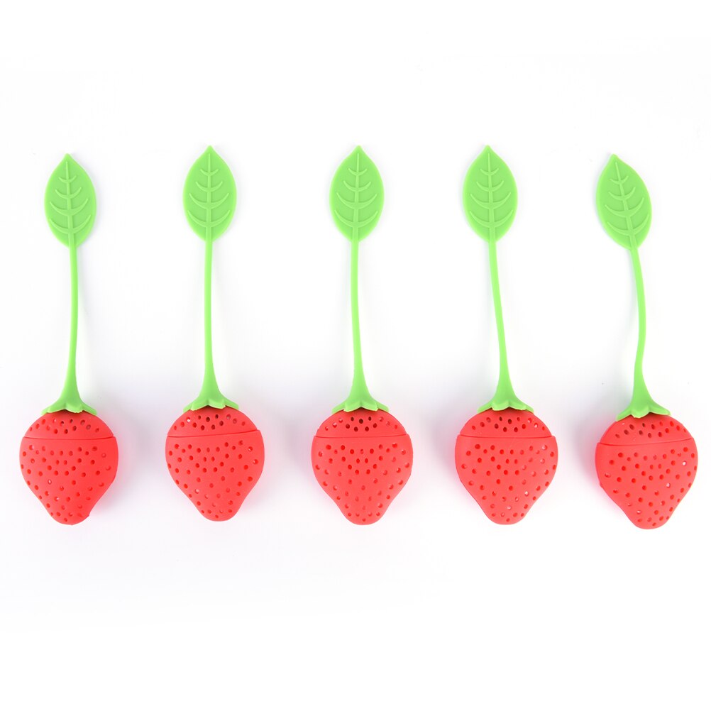 1Pc Leuke Siliconen Aardbei Thee-ei Thee Filter Diffuser Herbruikbare Theezeefje Spice Losse Thee Blad Kruiden Gereedschap