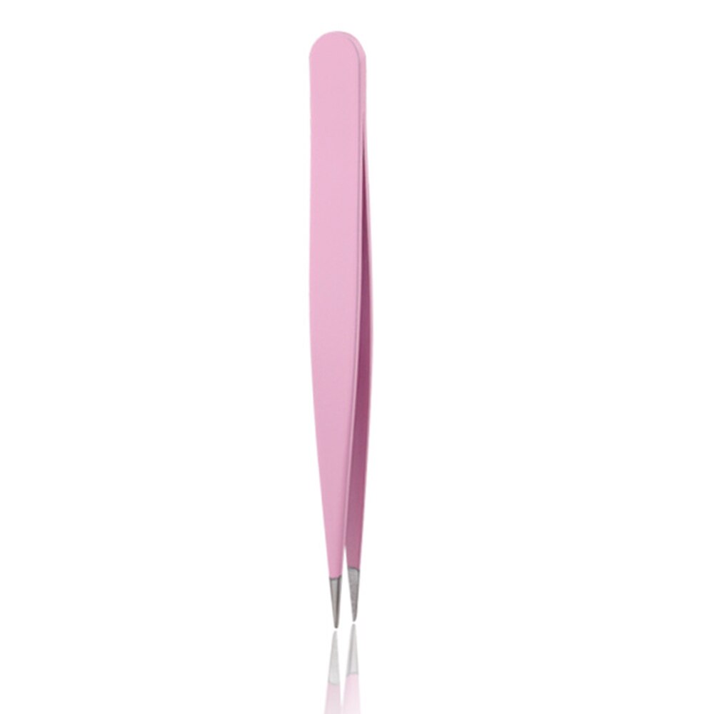 3Ppcs/Set Professionele Wenkbrauw Pincet Rvs Punt Tip/Slant Tip/Flat Tip Ontharing Makeup tool Kit TSLM1: 1PC-Pink