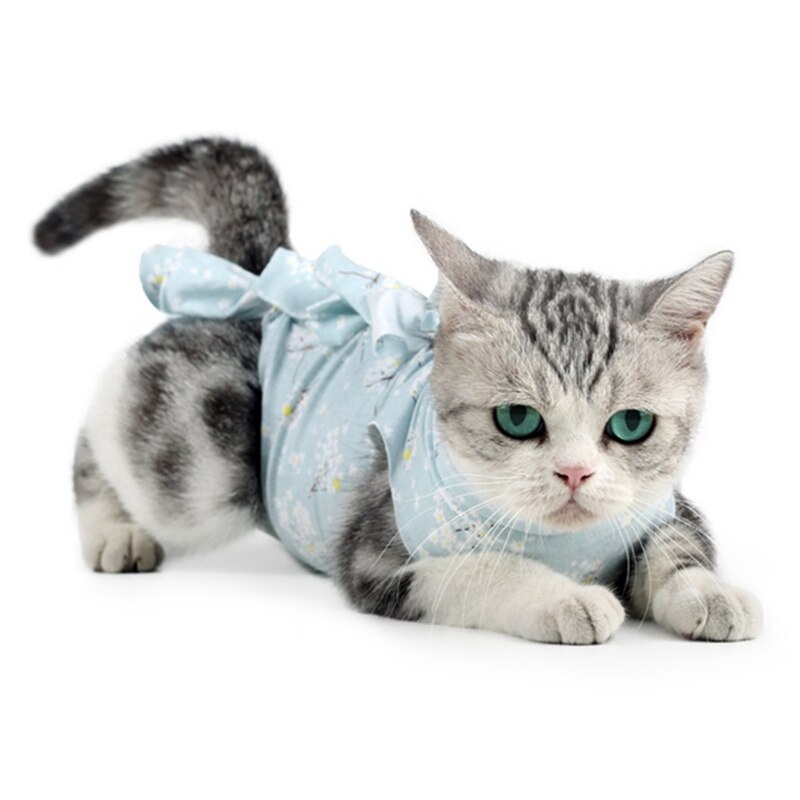 Trajes de recuperación quirúrgica para gato, ropa de recuperación para heridas, camisa de perro después de la cirugía, traje de recuperación de destete, ropa para mascotas: 04-Pet recovery suit / L