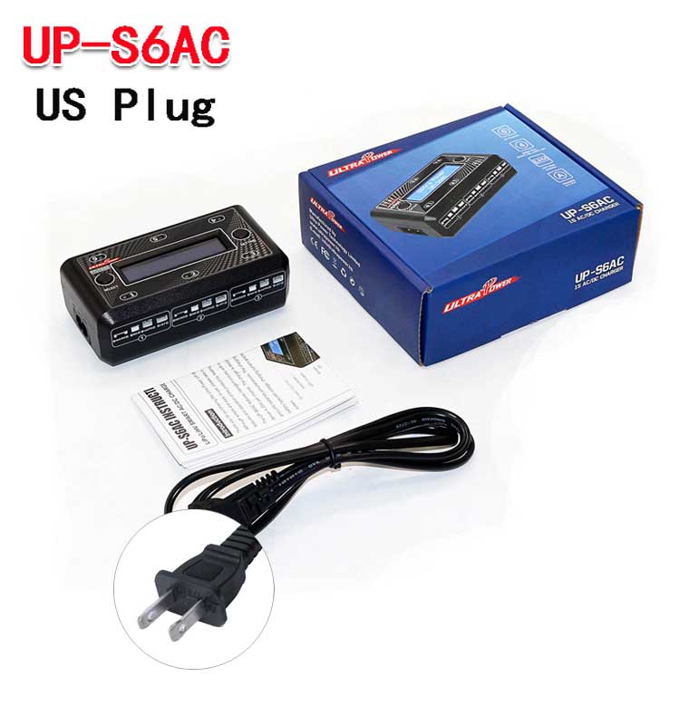 ​ Chargeur de batterie Ultra Power UP-S6AC UP-S6, 6x4.35W AC DC, pour modèle 1S LiPo LiHV LiIon LiFe avec Micro MX mCPX JST RC: Rouge