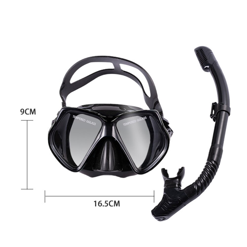 Profesjonalna maska do nurkowania, snorkelingu i fajki gogle okulary nurkowanie pływanie zestaw rurki oddechowej maska do nurkowania sprzęt do pływania: B Black