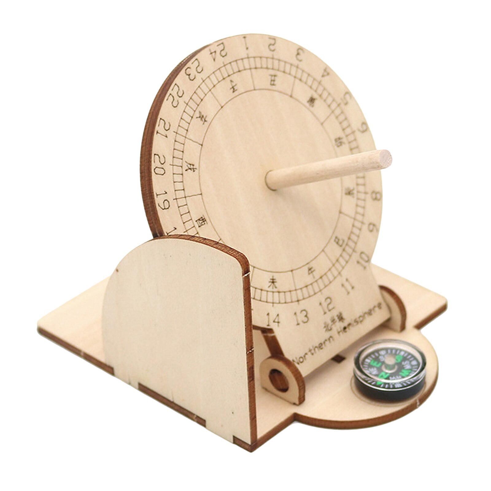 Equatorial Sundial Clock Wood Students Scientific Model Maritime Sundials