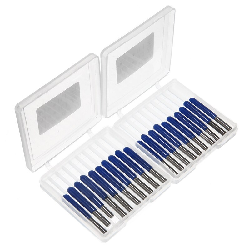 20Pcs Carbide PCB Engraving Bits 3.175mm CNC Router Bit 10/15/20/30 Degree Milling Cutter Tools: Default Title