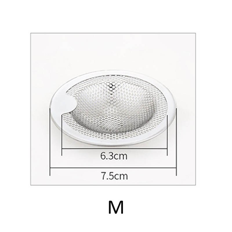 1Pcs Bad Haar Catcher Bekken Drainage Douche Afvoer Gat Filter Mesh Draagbare Rvs Spoelbak Zeef Keuken Val: M