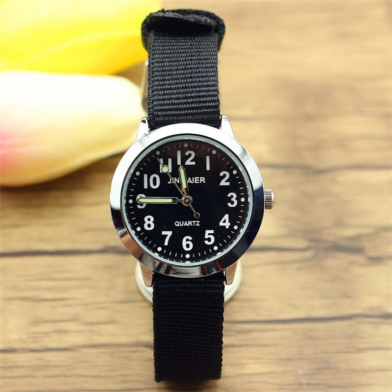 simple boys and girls learn to time number quartz watch kids luminous hands tutor nylon sports Dibujos de reloj