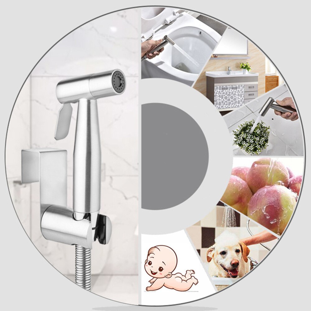 1 conjunto de aço inoxidável toalete bidé torneira conjunto handheld chuveiro do banheiro pulverizador higiênico chuveiro spray para banheiro bidé