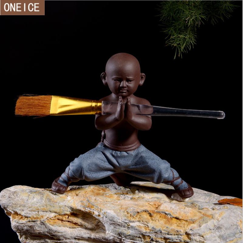 Lille munk skulptur statue keramik boligindretning håndværk kinesisk stil te sæt skulptur buddha statue bedst
