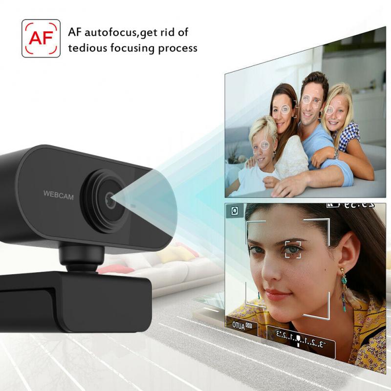 Webcam HD 1080P avec mise au point automatique, caméra pour ordinateur, haut de gamme, appel vidéo, Microphone intégré, pilote USB, Plug And Play