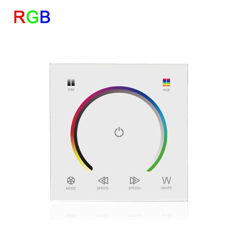 86 Touch Panel Switch DC12-24V Controller Light Dimmer Switch single color/CT/RGB/RGBW LED Strip Tempered Glass Wall Switch: JM-TOUCH-MB07