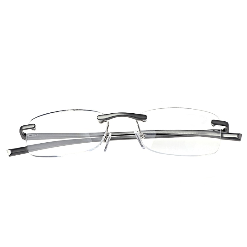 Aluminium Metalen Randloze Leesbril Verziend Lenzenvloeistof Resin Lense + 1.0 ~ + 3.5 F3MD