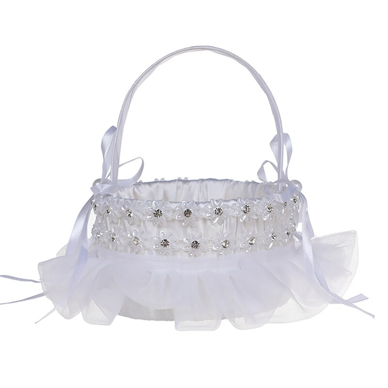 Suitable Wedding Flower Basket Flower Petal Basket Wedding Flower Basket Western Style Lace Wedding Supplies: 4