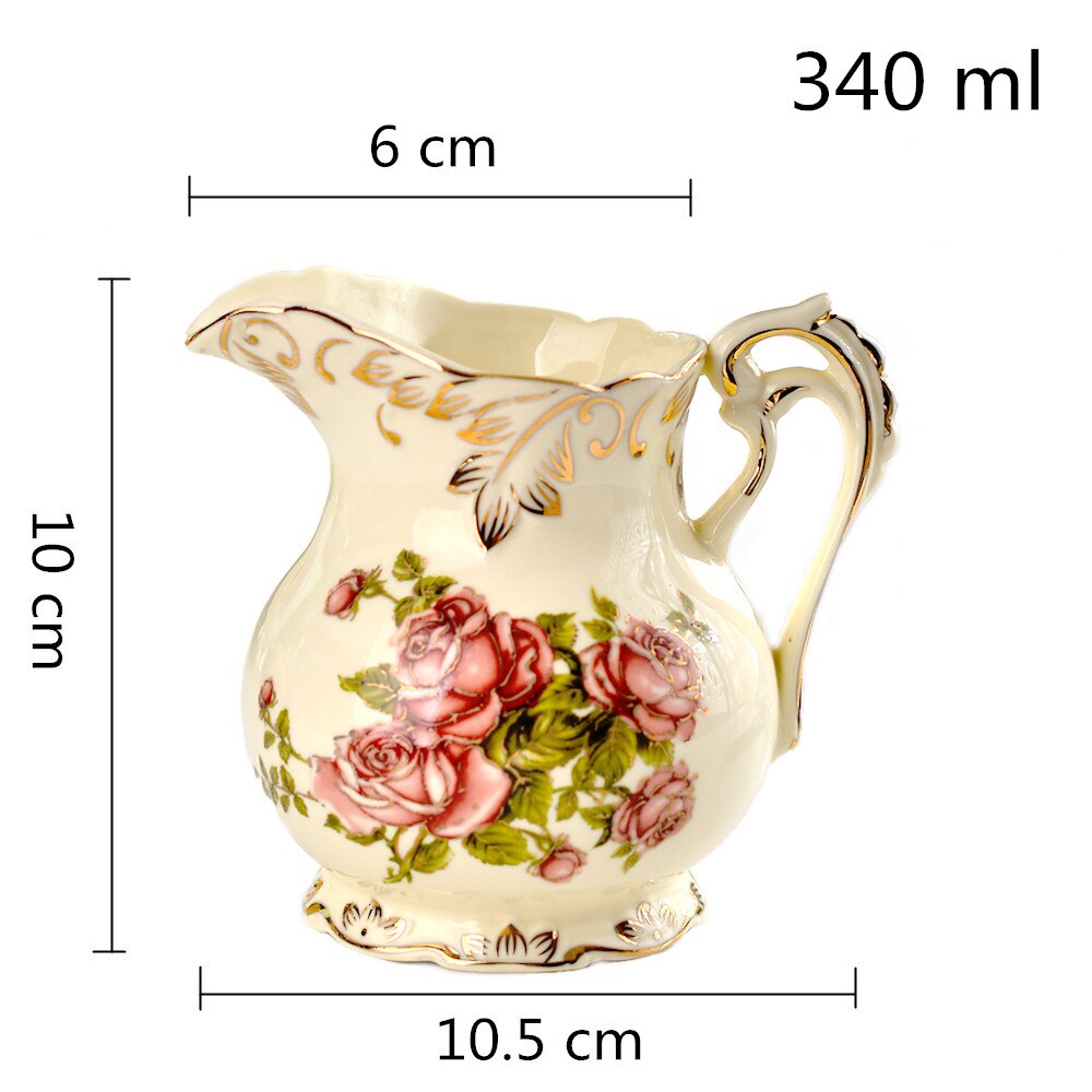 Yolife 350 ml elfenben porcelæns sukker skål keramisk mælkekande mad opbevaringsbeholdere køkkenredskaber kaffe og te tilbehør steg: D
