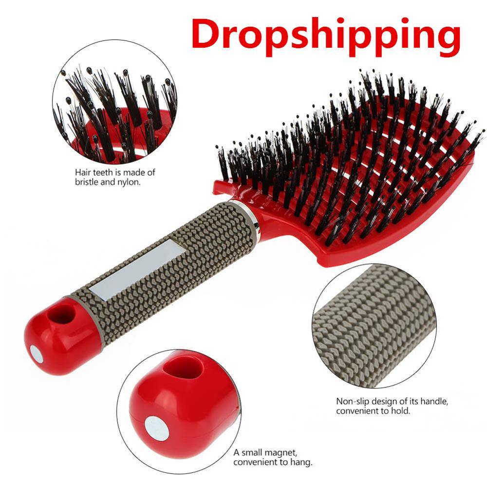 Hair brush Girls Hair Scalp Massage Comb Bristle Nylon Women Wet Curly Detangle Hair Brush for Salon Hairdressing Styling Tools