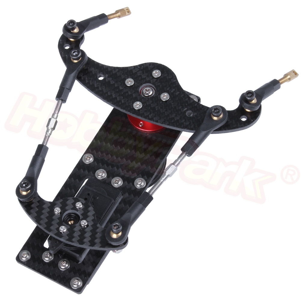 Carbon Fiber Servo Rudder Tray Mount Self Adjusting Futaba JR Kit With Offset Bellcrank Accessories for 20-50cc RC Scale Plane