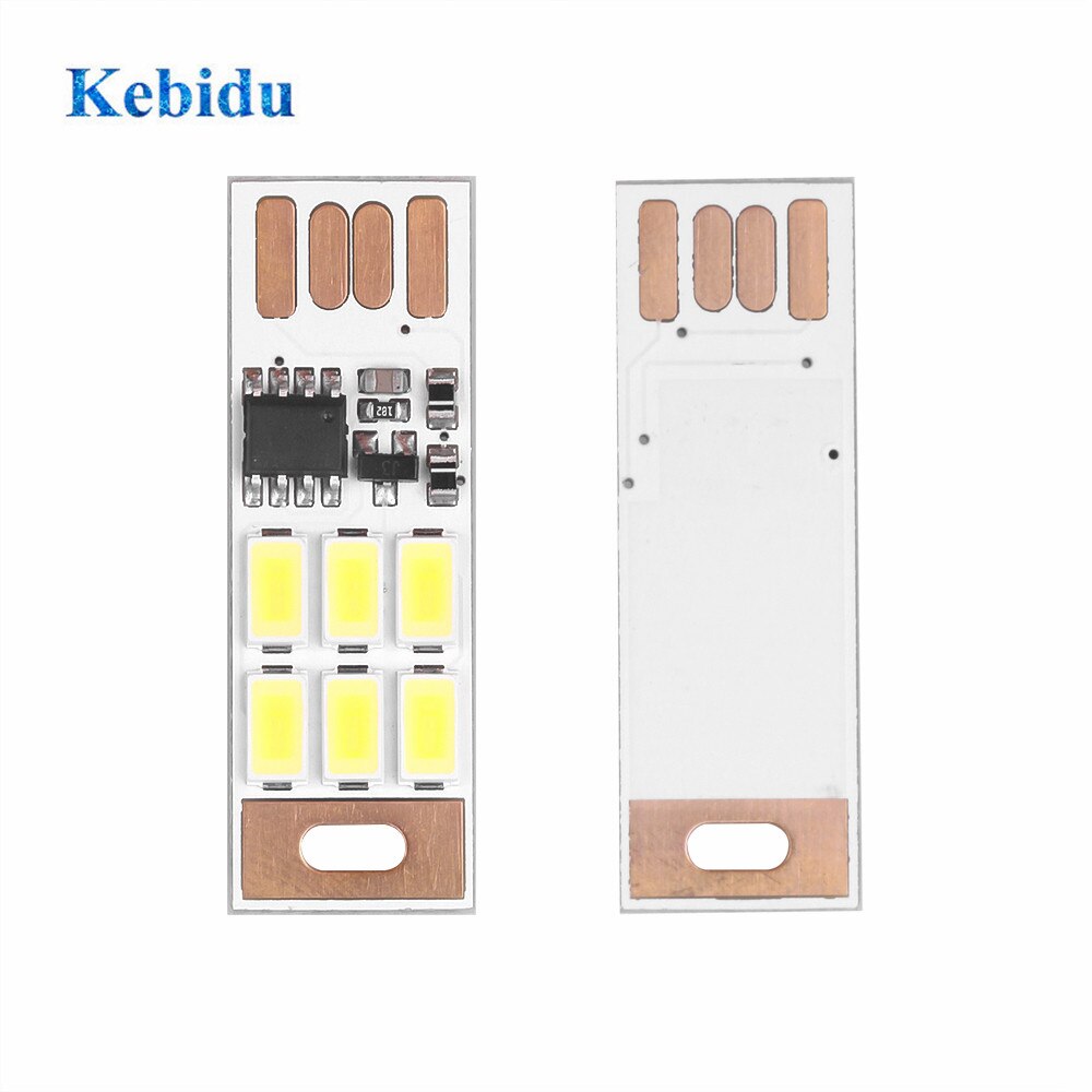 KEBIDU 2Pcs/lot USB LED Bulb Book Light Mini Pocket Card USB Power LED Night Light For Laptop PC Warm/Cold White Night Lamp