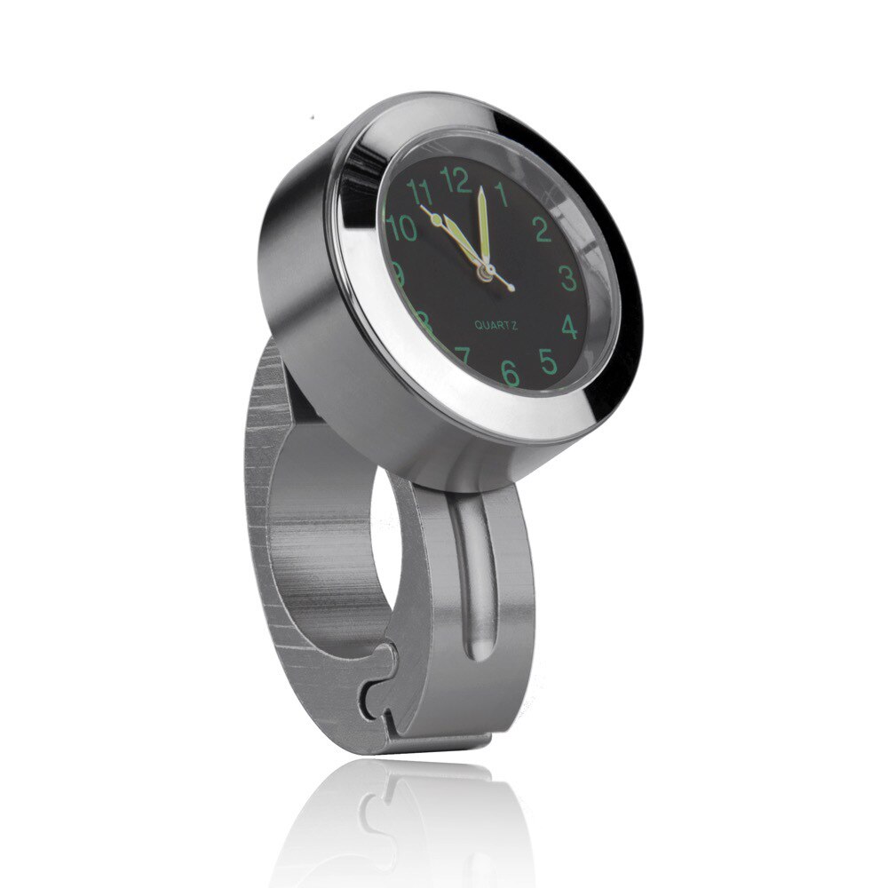 Luminous Clock Motorcycle Handlebar Mount Waterproof Timetable for Bicycle Scooter Modified Watch Accessories Black Silver: B