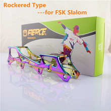Cadre de skate en ligne à bascule, 243/231/219mm, pour patins à roulettes, type banane, arc-en-ciel coloré, convient pour slalom FSK