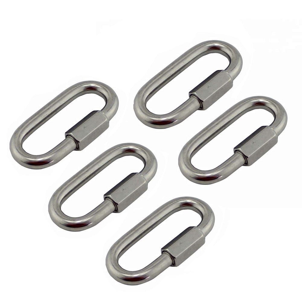 5PCS Quick Link Oval Screw Lock Connector 304 Stainless Steel 5mm 6mm 7mm 8mm Heavy Duty Rigging Stainless Steel Quick Link